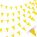 Tatuo 200 Feet Solid Pennant Banners Flags String Triangle Hanging DIY Bunting Flags Party Decorations for Grand Opening Party Banners for Kids Birthday, Shops (Yellow)