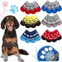 Sadnyy 24 Pcs Dog Socks for Small Dogs Non Slip Puppy Shoes with Grippers Anti Slip Pet Bootie to Prevent Licking Cute Doggie Paw Protector for Hot Pavement Hardwood Floor Prevent Scratching Wound