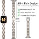 STIROLL Thin Replacement Band Compatible for Apple Watch 49mm Ultra 3 2 1, 46mm Series 11 10,45mm Series 9 8 7, 44mm Series 6 5 4 SE, 42mm Series 3 2 1, Stainless Steel Metal Wristband iWatch Bands for Women, Starlight(No Case)