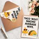6 x Funny Valentines Day Card for Wife & Girlfriend, Funny Birthday Card for Wife, Valentine's Day Decorations, Valentine's Day Gift, Greeting Card=7in x 5in(Folded), Envelope = 7.5in x 5.5in (V3- TACO)