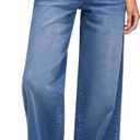 GRAPENT Wide Leg Jeans for Women Trendy High Waisted Stretchy Denim Pants 90s Baggy Jeans Trouser Jeans with Pockets (Medium, Fresh Bright Blue)