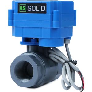 U.S. Solid 3/4 in UPVC Motorized Ball Valve - Plastic Electrical Ball Valve with Full Port, 2 Wire Auto Return, 9-36V AC/DC, Normally Closed (0.75 Inch)