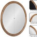 Kate and Laurel Dessa Transitional Round Wooden Wall Mirror; 32 Inch Diameter; Natural Rustic; Modern Circle Bathroom Vanity Mirror with Chunky Rounded Profile and Solid Poplar Wood Frame