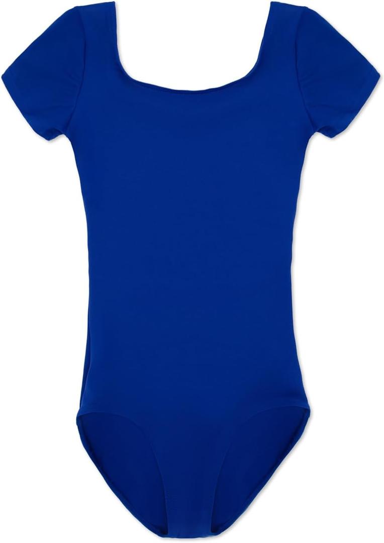 Capezio girls Short Sleeve Leotard - Girls (Large (12-14), Royal)