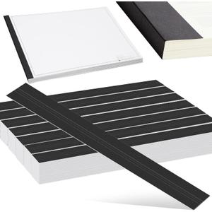 Estune 500 Pcs Blueprint Binding Strips Blank Binding Strips for Blueprint Construction Paper Poster Plans Drawings Arts (3" X 24",Black)
