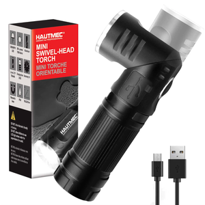 HAUTMEC Rechargeable LED Flashlights 500 High Lumens Super Bright Magnetic Flashlight Waterproof Mini Flashlight 3 Modes Handheld Small Flashlights Powerful for Camping, Outdoor, Hiking, HT0092-WL