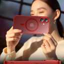 2 x SPIDERCASE Magnetic for iPhone 16 Plus Case,with 2 Pcs [Tempered Glass Screen Protector] Translucent Matte Back Slim Shockproof Protective Phone Case for iPhone 16 Plus 6.7'',Red