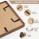 19x27 Picture Frame, Natural Solid Walnut Wood Photo Collage Frame with HD Tempered Glass, Rounded Corner Wooden Frame 19 x 27 Matted to 16x21, Gallery Wall Frames for Art, Wall or Tabletop Display