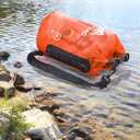 HEETA Dry Bag Waterproof for Women Men, 20L Roll Top Lightweight Dry Storage Bag Backpack with Phone Case for Travel Swimming Boating Kayaking Paddle Board Camping Beach Accessories (Orange, 20L)