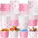 Newtay Pink Bow Snack Cups 9oz Coquette Bowknot Ice Cream Bowls Disposable Dessert Food Treat Paper Bowls for Mothers Day Baby Shower Birthday Bachelorette Wedding Bridal Party Supplies(48 Pcs)