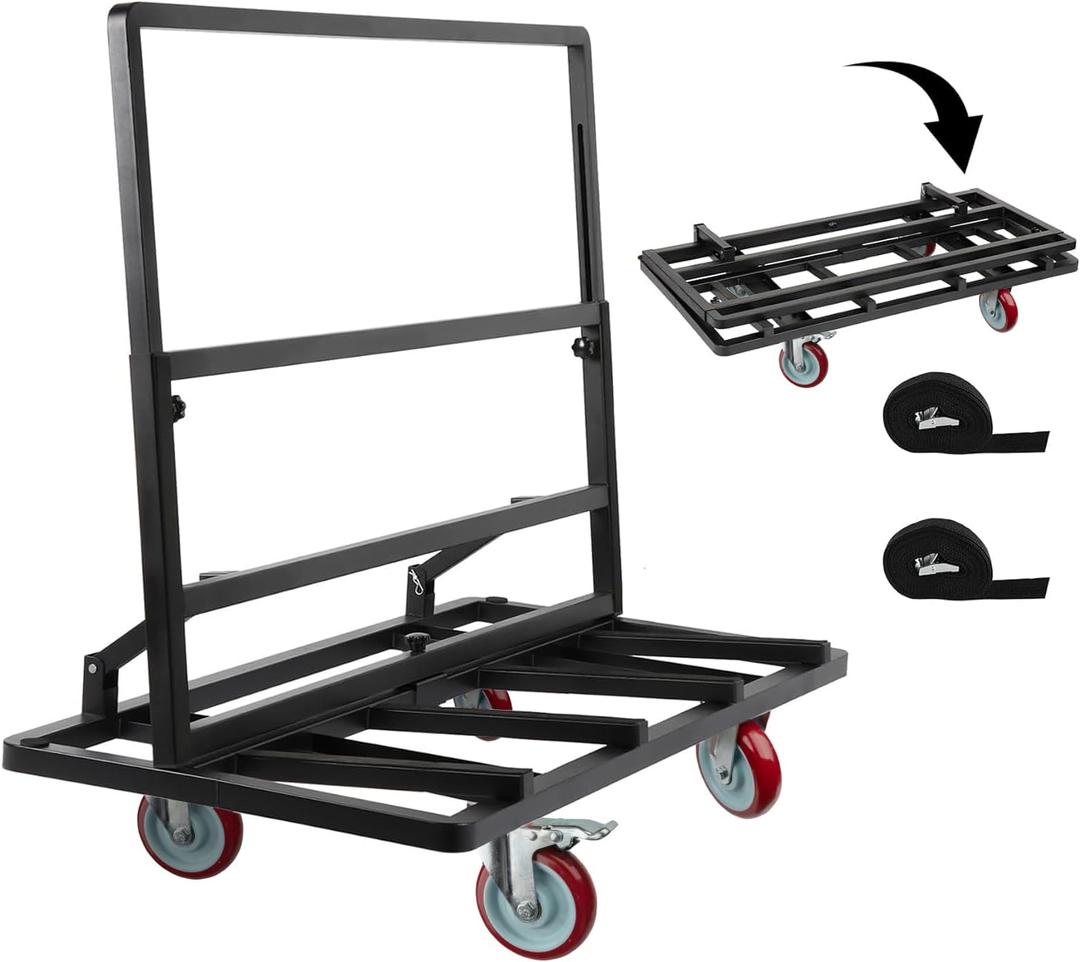 Folding Drywall Cart, 2000 Drywall Dolly w/ 5" Swivel Casters