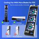 NEWDERY Cooling Fan for PS5, Upgraded 9-Blades & Larger Fan Quiet Cooler with Auto Speed, Extra USB3.0 Port & LED Light for PS5 Only, Not for PS5 Slim/Pro, White