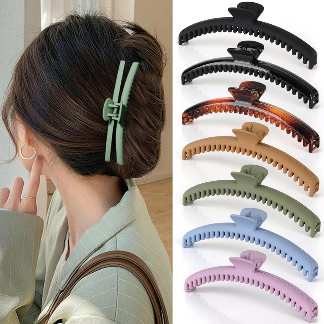 Hold Everything Hair Claw Clips Perfect for Thick and Thin Hair Straight, Wavy and Curly Strong Clip,Non-Slip 7 Colors Double Row Teeth Hair Claw Clips With 52 teeth