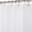 Amazer White Shower Liner Cloth Waterproof, White Shower Curtain Liner Fabric with Weighted Stones, Washable Shower Curtain and Liner 2-in-1, 120G Heavy Duty, 12 Grommet Holes, 72 x 72 Inches