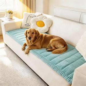 Awjcsv Couch Cover for Dogs Washable, Fuzzy Pet Couch Covers for 3 Cushion Sofa Pet Friendly, Non Slip Sofa Cover (Blue, 27.6" X 59"/70 X 150cm)