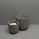 LE TAUCI  Plant Pots Indoor, Ceramic Planters for Indoor Plants, Cylinder Pots with Drainage Hole and Plug, Planter Pots for Home Office Room Patio, Set of 2, Neutral Gray