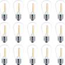 Meconard Shatterproof LED S14 Replacement Light Bulbs,E26 Medium Screw Base, Vintage Edison Bulbs Equivalent to 11 Watt, Fits for Commercial Outdoor Patio String Lights, 2200K Warm White, 15 Pack