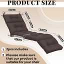 Kigley Chaise Lounge Cushions Outdoor, 75 x 22 x 5 Inches Patio Lounge Chair Cushions, Water-Repellent and Fade-Resistant, Tufted Summer Seasonal Replacement(Solid Color,Dark Brown,2 Pcs)