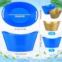 Patelai 6 Pcs Plastic Ice Buckets with Handles,7 Liter,Multicolor