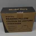 Blissful Diary Reading Pillow, Backrest Pillow with Shredded Memory Foam for Adult & Children, Designed for Bed and Couch Sitting Up, Includes Arms, Pockets and Washable Cover, Sage Green