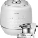Cuchen 10-Cup Premium IH Pressure Rice Cooker with 316Ti Stainless Steel Inner Pot, 2.1 Bar High Pressure for Multi-Grain & Canning, Auto Steam Clean, White (CRT-RPD1010IEWUS)