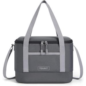TOURIT 12L Carry Out Soft Cooler Insulated Travel Bag Lunch Cooler for Outdoor, Camping, Picnic, Travel (Dark Grey)