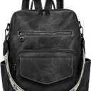 Backpack Purse for Women Leather Backpack Ladies Fashion Handbag Designer Shoulder Bag Small Travel Bag Black