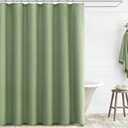 Awellife Sage Green Shower Curtain Linen Textured Boho Farmhouse Shower Curtains for Bathroom Fabric Liner 72 x 72 Inch