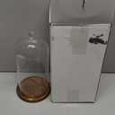 Farmlyn Creek Glass Dome Cloche Display Case  5.1 x 5.1 x 10 in, Clear Dome & Wood Base  Cloche & Glass Cover  Succulent & Collectible Display