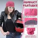 1 Pcs Pink Studded Biker Cap for Women, Cycling Cap Motorcycle Helmet Stylish Biker Headwrap for Riding Outdoor Activities (Cloth)