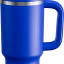 32 oz Tumbler with Handle and Straw: Stainless Steel Insulated Tumbler Keeps Cold for 24 Hours, Leakproof Travel Cup Fits in Cup Holder and BPA-Free,Royal Blue