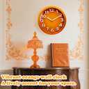 Mabpedo Wall Clocks Battery Operated - 11 Inch Silent Non Ticking 3D Numbers Easy Read Analog Clock with 2 Hooks Premium HD Glass Clocks for Living Room Bedroom Kitchen Gym Outdoor Decor, Orange