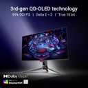 ASUS ROG Swift 32 4K OLED Gaming Monitor (PG32UCDMR) 4K (3840 x 2160), QD-OLED, 240Hz, 0.03ms, G-SYNC Compatible, 99% DCI-P3, USB-C 90W, DisplayWidget, DisplayPort 2.1