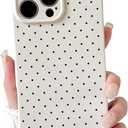 Lovmooful Compatible for iPhone 16 Pro Case Cute Polka Dot with Aesthetics Design for Girls Women Soft TPU Shockproof More Protective Girly for iPhone 16 Pro Case-White