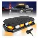 406D Rooftop Emergency Strobe Lights Bar, 102 LED Amber White Mini Beacon Safety Flashing Warning Traffic Lights Bar w/Magnetic Base for 12-24V Trucks, Construction Vehicles, Snowplow, Cars