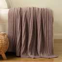BATTILO Fluffy Soft Throw Blanket for Couch, Knit Fuzzy Plush Camel Throw Blankets, Cozy Warm Lightweight Blanket for Bed, Sofa, Home Decor, 50"x60"
