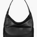 Women Tote Handbags Chic Vegan Leather Tote Bag Purse Stylish Casual Trendy Large Soft Shoulder Bag, Blac