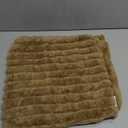 Double-Sided Faux Fur Plush Throw Pillow Covers 18x18 Set of 2 Fuzzy Striped Soft Cozy Pillowcase Luxury Decorative Pillows Square Fluffy Cushion Cover for Couch Bed Living Room,Camel