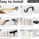 IFELS 2 Pack Heavy Duty Curtain Rods for Windows 66 to 120 Inch, 1 Inch Black Curtain Rods Set of 2 Pack for Outdoor, Farmhouse, Bedroom, Adjustable Easy Install Drapery Rod (A2,Black,30"-120"-2Pack)