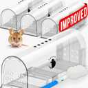 Motel Mouse Humane Mouse Traps No Kill Live Catch and Release 4 Pack - Reusable, Easy to Use & Clean, No Touch Release, Sensitive Includes Cleaning Brush, Instruction Manual & Video - Mousetrap Indoor