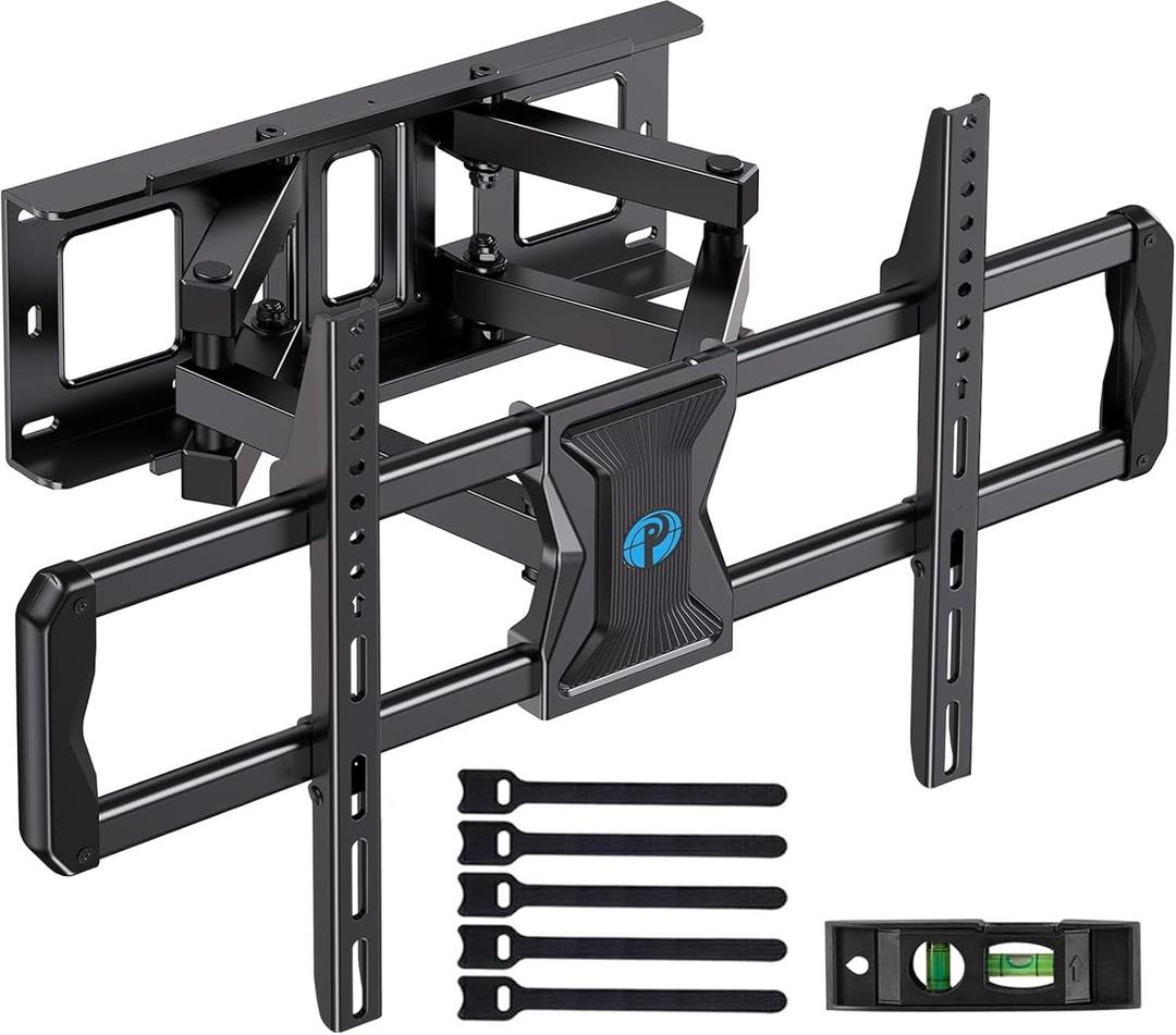 Pipishell Full-Motion TV Wall Mount for Most 3775 Inch TVs up to 100 lbs, Wall Mount TV Bracket with Dual Articulating Arms, Extension, Swivel, Tilt, Fits 16" Wood Studs, 600 x 400mm Max VESA, PILF8