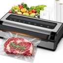 Automatic Food Vacuum Sealer Machine | 180W Kitchen Vacuum Sealer for Dry, Moist & Canister Sealing | Hands-Free Suction Base, Built-in Cutter & Storage | Complete Set with 2 Rolls & 10 Bags
