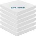 Frienda 6 Pack 2" X 22" X 22" Upholstery High Density Foam Cushion White Square Seat Replacement Cushion or Commercial Use Stuffing Craft Foam Couch Chair Padding DIY Projects