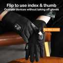 Electric Heated Gloves for Men & Women - Battery Work Touchscreen Thin Gloves for Working in Cold Winter Weather Rechargeable (Black, XL)