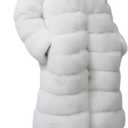 Lisa Colly Women Plus Size Faux Fur Jacket Big Hooded (White,Small)