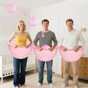 3 PCS Funny Baby Shower Diapers Game Activities Bridal Shower Games Oversized Diapers Toss Game for Boys Girls Gender Reveal How Many Plushies Can You Catch in Your Diaper (Pink) - No Balls Included