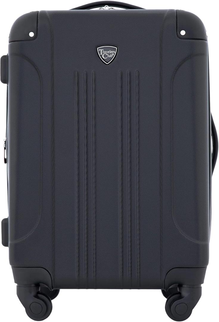 Travelers Club Chicago Hardside Expandable Spinner Luggage, Black, 20" Carry-On