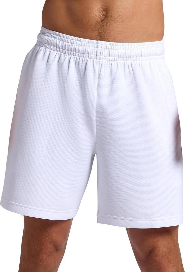 Head Men's Deuce Short, Standard Fit, 7” Inseam, Breathable Mesh Fabric (White, L)