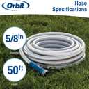 Orbit VersaFlex 50 ft x 5/8 in Garden Hose Lightweight, Durable, 400 PSI, Easy-Grip Coupling