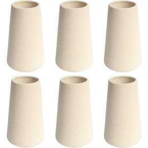YANLING 6 Pack Light Yellow Ceramic Vase for Flowers, 6 inch Modern Vases for Pampas Grass Simple Shelf Decor, Boho Vases for Home Decor, Wedding Dinner Table Party Office
